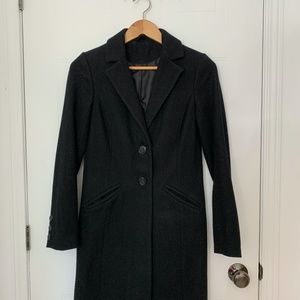 Black tailored wool coat